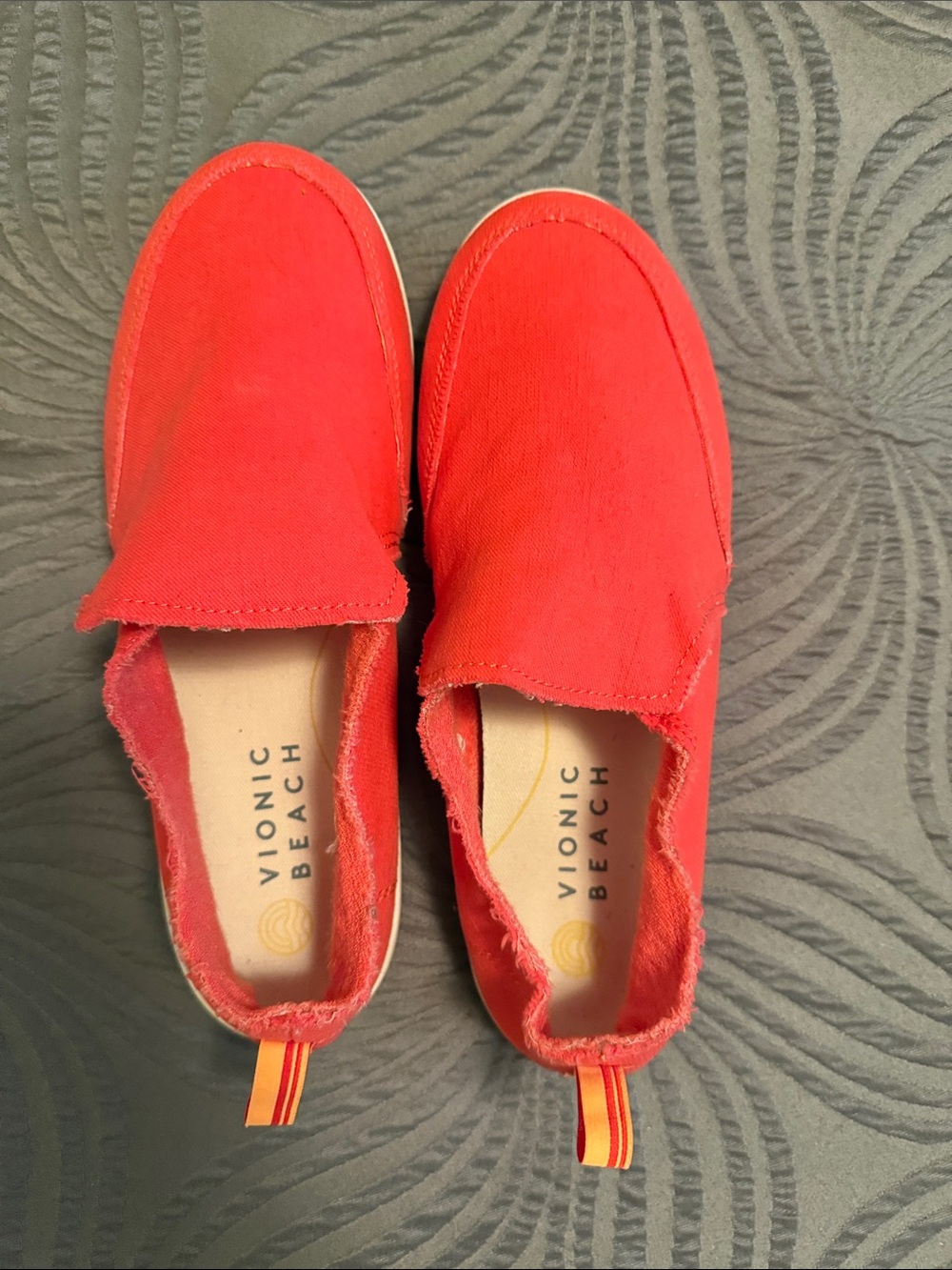Vionic Beach Women's Slip-On Flats in Bright Red/orange